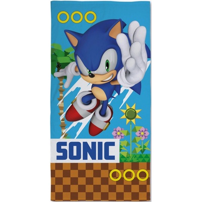 Halantex Bavlnená plážová osuška Sonic motív Dash Endless Runner Game 70 x 140 cm