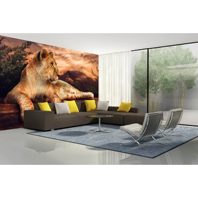 Dimex MA-5-0563 Samolepicí vliesová fototapeta na zeď Lvice při západu slunce rozměry 375 x 250 cm