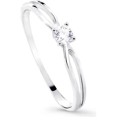 Cutie Diamonds Trblietavý zásnubný prsteň z bieleho zlata s briliantom DZ8027-00-X-2