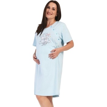 Image 1 of Макси нощница за кърмене в светлосиньо с кравички