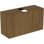 Ideal Standard Стенен шкаф Ideal Standard Atelier Conca, 2 чекмеджета и плот с централен изрез, 100 см, цвят тъмен орех (T3948Y5)