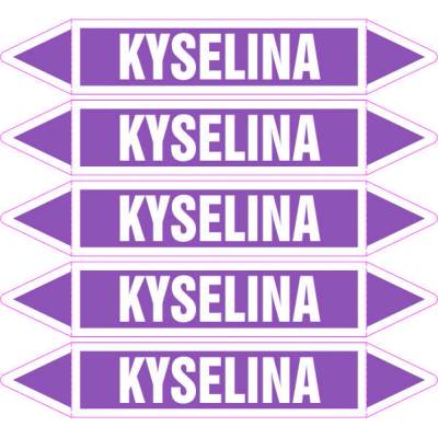 Grafiko | Kyselina - dle ČSN 13 0072 - Materiál Samolepící PVC folie, Rozměr aršík 5ks šipka 250x52mm