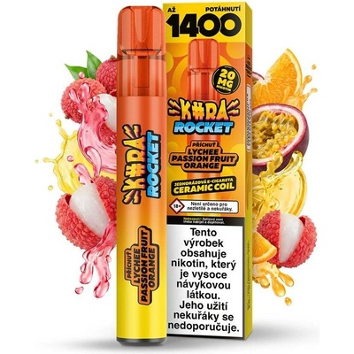 KURA ROCKET Lychee Passion Fruit Orange Ice 20 mg 1200 potahů
