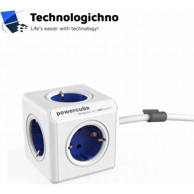 Контакт PowerCube 5 гнезда син Schuko + кабел (8718444086932)