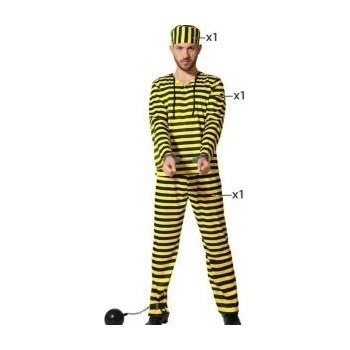BigBuy Carnival Маскировъчен костюм за възрастни Затворник Жълт Размер xxl