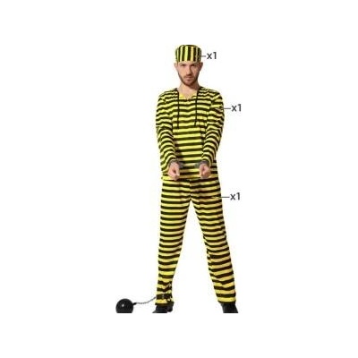 BigBuy Carnival Маскировъчен костюм за възрастни Затворник Жълт Размер xxl
