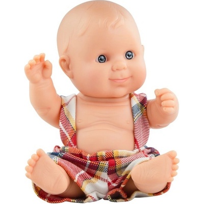 Paola Reina Realistická chlapeček Aldo v kostkovaných kalhotách Los Peques 21 cm