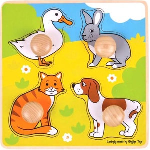 Bigjigs Toys Вложени пъзели домашни животни (BJ224)
