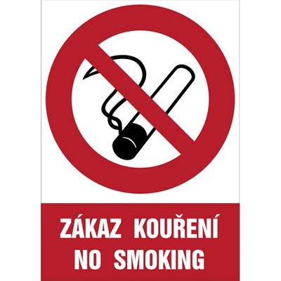 Značka Zákaz kouření – No smoking, samolepicí fólie, 210 × 297 mm BZ FE107