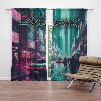 Sablio Závěs Cyberpunk 2077 Mesto: 2ks 140x250cm
