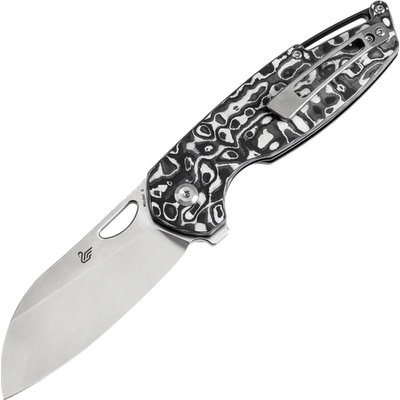 Kansept Model 6 Left-handed Stonewashed CPM 20CV 0.126''3.2mm Black White CF K1022L2