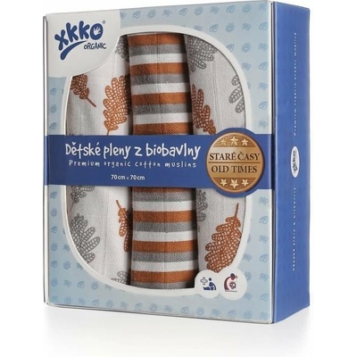 Kikko pleny z biobavlny XKKO Organic 70 x 70 Staré časy Dub
