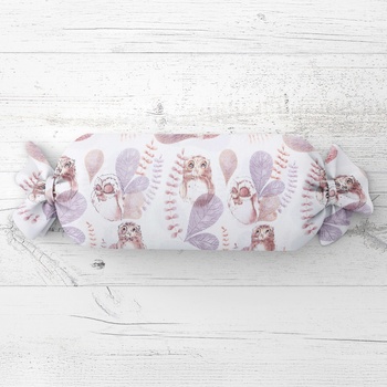 Biante Detský vankúš valec bonbon Sandra SA-284 Hnedé sovy 15x40