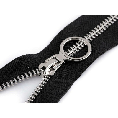 Kovový zip No 5 délka 70 cm s ozdobným jezdcem Varianta: 2 černá staromosaz, Balení: 1 ks