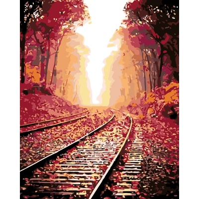 Zuty Malování podle čísel Koleje 80 x 100 cm vypnuté plátno na rám