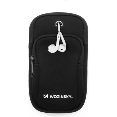 AppleMix Sportovní pouzdro na ruku WOZINSKY pro Apple iPhone - reflexní - látkové - černé – Sleviste.cz