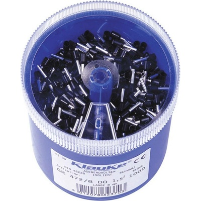 Klauke GR4728DO sada dutiniek 1.5 mm² čiastočne izolované čierna 1000 dielov