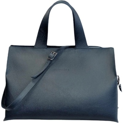My Love bag větší kožená kabelka tmavě modrá