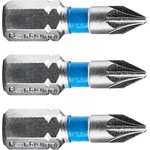 Fortum кръстат накрайник Pozidriv, комплект от 3, PZ 1 x 25 мм, S2 4741301 (4741301)