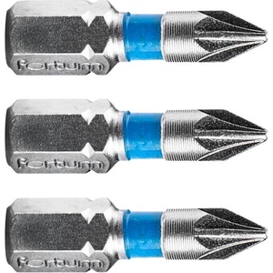Fortum кръстат накрайник Pozidriv, комплект от 3, PZ 1 x 25 мм, S2 4741301 (4741301)