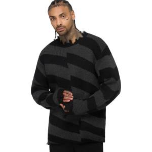 KILLSTAR пуловер унисекс KILLSTAR - ShadowJacquard mark - Black/Dark Grey - KSRA014488