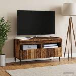 vidaXL LED телевизионен кабинет HAARLEM 81 x 35 x 43 см Старо дърво (897003)