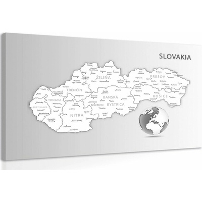 Obraz čiernobiela mapa Slovenskej republiky
