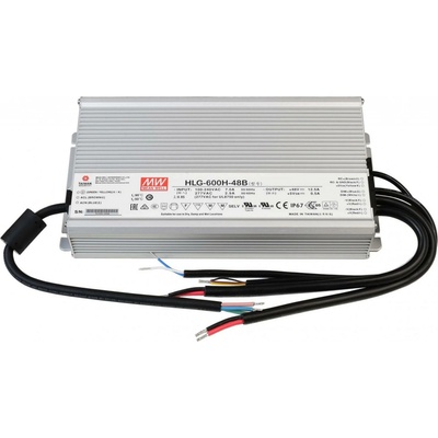 Meanwell LED-napájení DIM, CV, HLG-600H-48B konstantní napětí 0-12500 mA IP67 stmívatelné 48V DC 600,00 W 872126