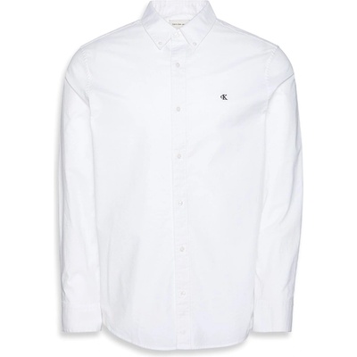 Calvin Klein Риза с дълъг ръкав Calvin Klein Jeans Men's Long Sleeve Oxford Shirt - Brilliant White