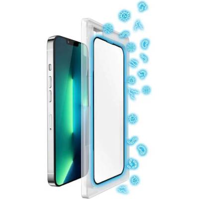 Torrii BodyGlass 3D Full Cover Anti-Bacterial Glass - калено стъклено защитно покритие с антибактериално покритие за целия дисплей на iPhone 13, iPhone 13 Pro (прозрачен-чер