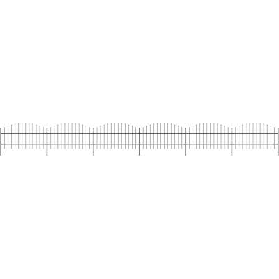 OMAXI Zahradní plot s kopím nahoře ocelový 1005 x 100 cm černý 714462