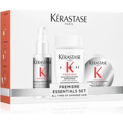 Kérastase Première Kérastase Première Bain Décalcifiant Réparateur šamponová lázeň pro poškozené vlasy 80 ml + Kérastase Première Concentré Décalcifiant Ultra-Réparateur před-šamponová péče pro poškoz