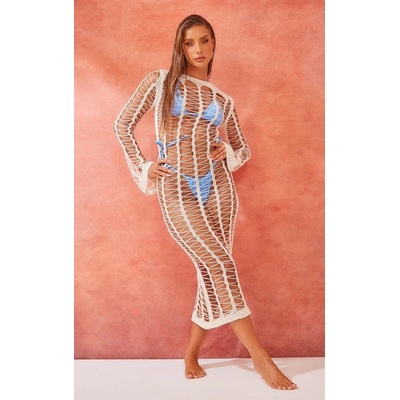 Prettylittlething pletené šaty po lýtka