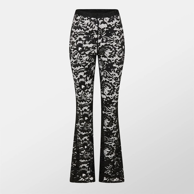 Missy Empire Дамски панталони Missy Empire Lace Flared Trousers Womens - Black