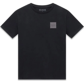 GUESS Черна тениска за момче с изчистен дизайн с малко лого Guess
