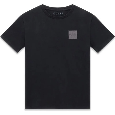 GUESS Черна тениска за момче с изчистен дизайн с малко лого Guess