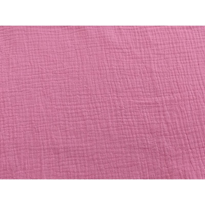 Dvojitá gázovina - růžová š.140cm