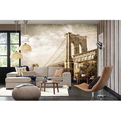 DIMEX ART Самозалепваща се флизелинова фототапета винтидж бруклински мост 375 x 250 см