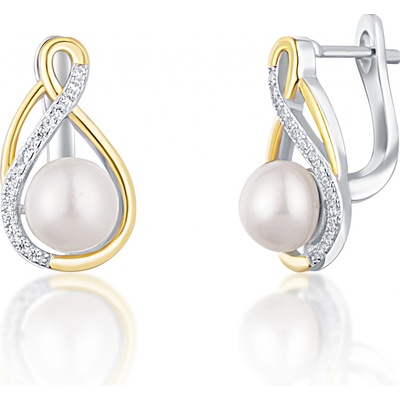 JwL Luxury Pearls elegantné bicolor náušnice s pravými perlami JL0721