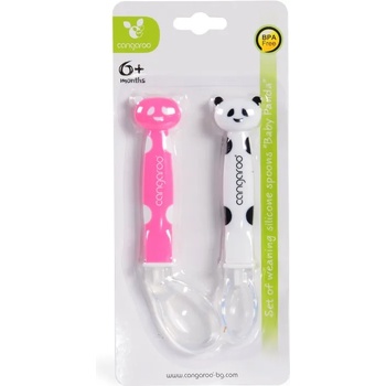 Cangaroo Силиконова лъжичка Cangaroo - Baby Panda, розова (104541)