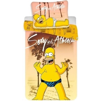 Jerry Fabrics Obliečky Homer Simpson beach Bavlna 140x200 70x90