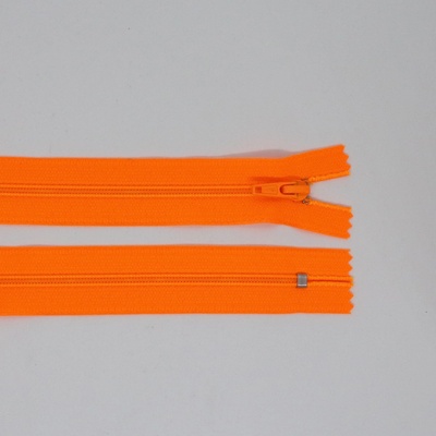 Spirálový zip výstražně oranžový - 18 cm