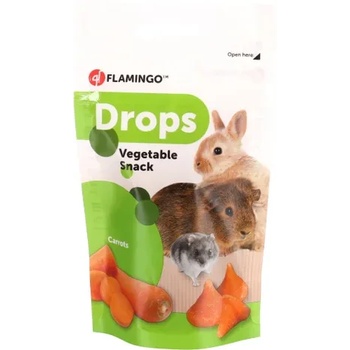 Flamingo Snacks Drops Carrot - Снакс за гризачи с морков, 75 гр
