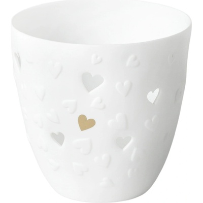 räder Porcelánový svícen Wedding Hearts, bílá barva, porcelán