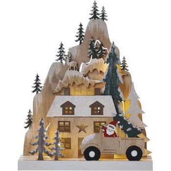 EMOS zy2330 - led ПЛАНИНА, дървена, 10 бр, 2хАА, топла светлина, 17/22см (zy2330)