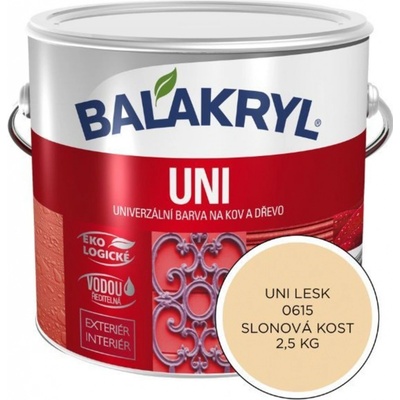 Barvy a laky Hostivař akryl Uni lesk 0615 2,5kg slonová kost