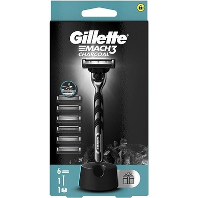 Gillette Mach3 Charcoal + 6 ks hlavic