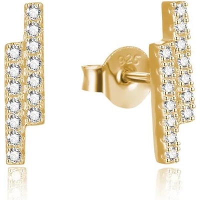 Olivie Geometrické stříbrné náušnice MATRIX GOLD 7714