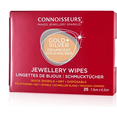 Connoisseurs Кърпички за бижута Connoisseurs, сухи кърпички за злато, платина, диаманти и скъпоценни камъни, 25 кърпички, арт № CONN776