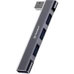  Преходник Techsuit Docking Station ZenithDock H14, 4 in 1, USB-A, 3x USB 2.0, 1x USB 3.0, сив